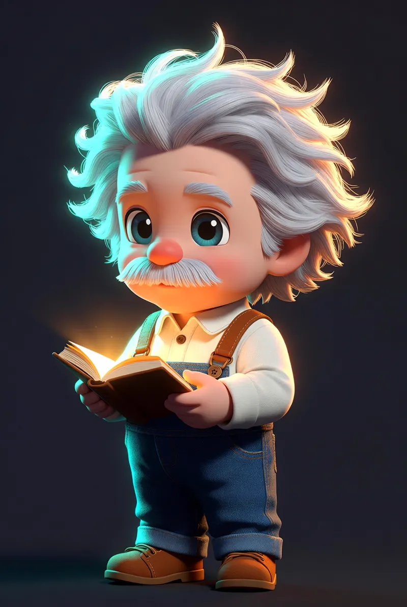 Recovery Einstein — calm guide with a glowing book